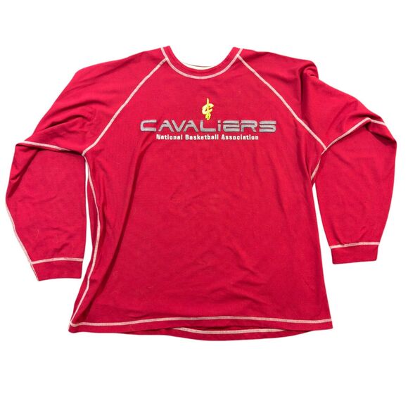 Vintage Exclusive Collection NBA Cleveland Cavaliers Shirt Men 2XL Red Crew Neck - Picture 1 of 6